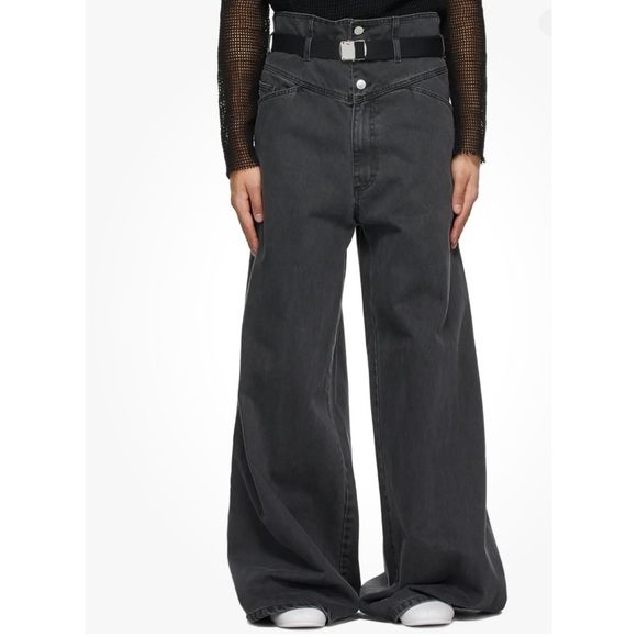 Raf Simons Archive Redux Wide Leg Jeans Black Wash Oversized Italy Sz 36 - Picture 14 of 15